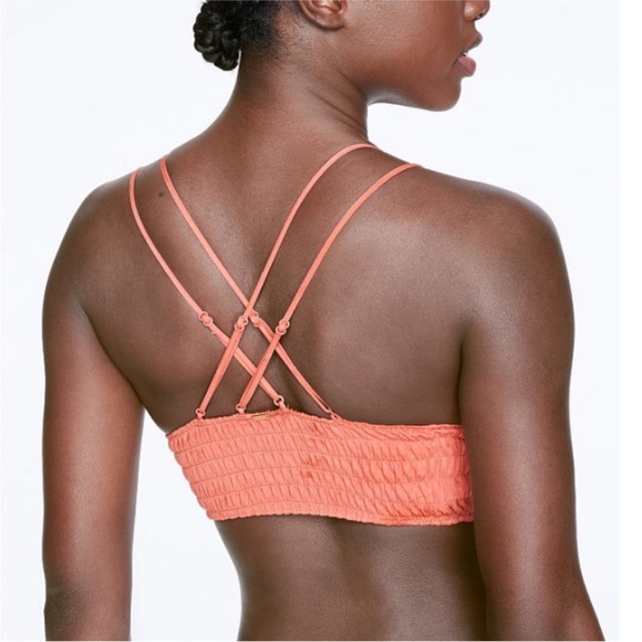 PINK Victoria's Secret Smocked Bralette in Green Size Medium Women’s - Picture 17 of 17